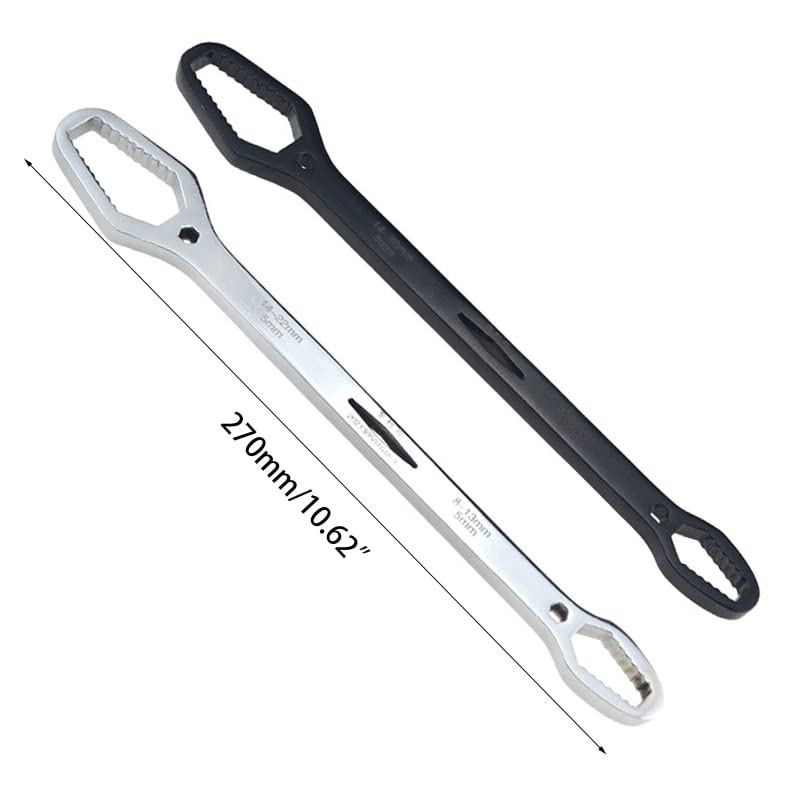 Llaves, llave inglesa ajustable, llave ajustable de doble extremo, multifuncional, llave universal de 8 mm, 22 mm, herramientas de reparación de llave universal de acero al cromo vanadio, llave de