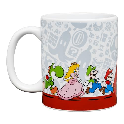 Super Mario Coffee Mug - Officially Licensed Nintendo Ceramic Tea Cup for Fans, Gift for Gamersand Retro Game Enthusiasts, 300ml (10 fl oz) | Paladone