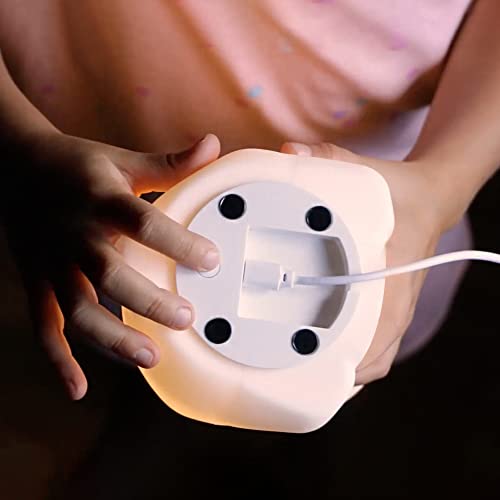 Globe Electric 13319 Brontosaurus Multicolor Changing Led Integrated Rechargeable Silicone Night Light, Table Lamp, Tap Light, White, Room Décor, Home Décor, Nightstand, Bedside Lamps, Led Lamp #TOP5