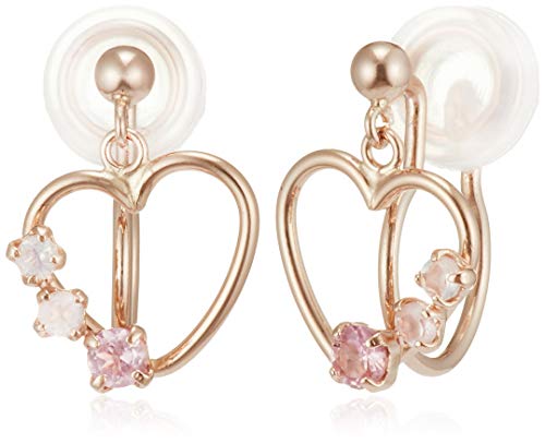 BLOOM 10月誕生石 ピンクトルマリン K10 ピンクゴールド ハートモチーフ イヤリング BACLB0020J00