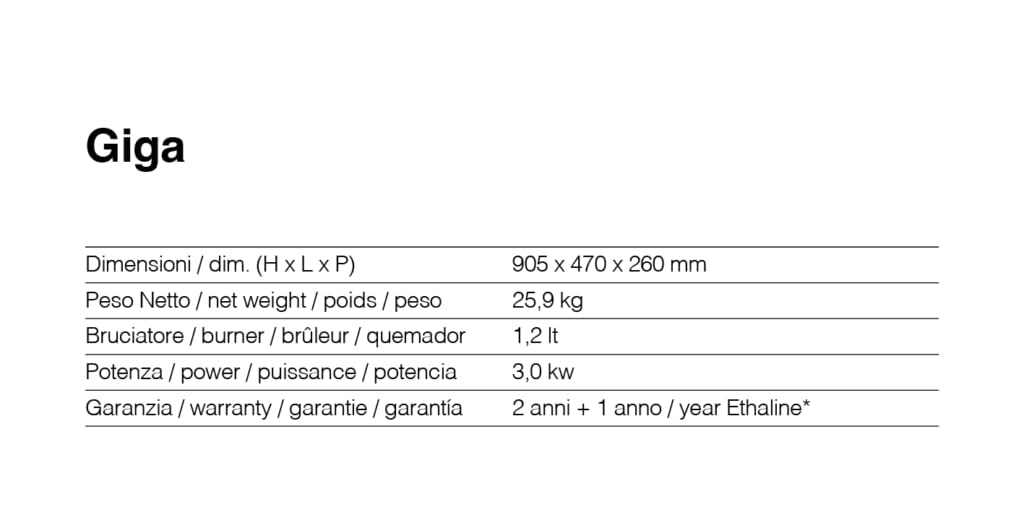 Biocamino da pavimento Ruby modello Giga, 470x260x905 mm (Bianco)