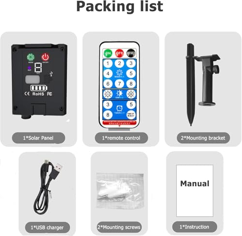 Redefun 1200 mAh Solarmodul-Steuerbox-Kits, 3.7V Lithium-Batterie-Panel für 24V LED-Lichterkette, Gleichstromladung, einfache Installation, einfach zu bedienen