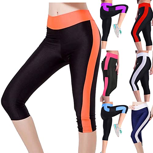 Capri Leggings With Pockets For Women Tummy Control High Waisted Yoga Pants Summer Workout Hiking Running Leggings #TOP2