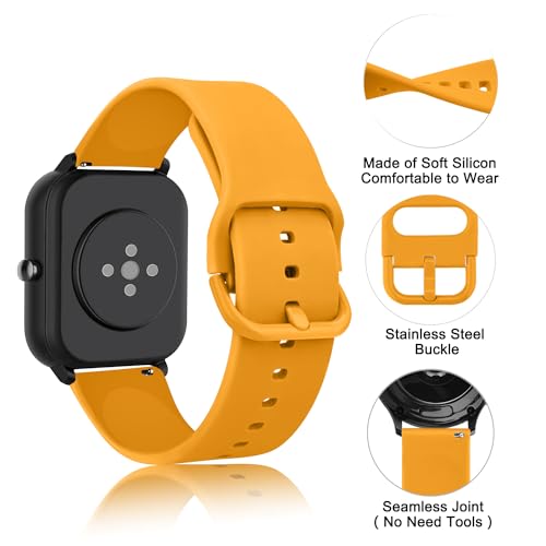 3 Pack Sport bands for Amazfit GTS 4 / GTS 4 Mini / Amazfit GTS 3 /Amazfit GTR GTS 2/2 Mini/2e/Amazfit Bip/ Amazfit Bip 3 Pro/Bip 3/ Bip U/Bip U Pro/Bip Lite, 20mm Quick Release Adjustable Silicone - Thumbnail 4