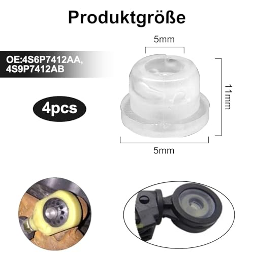 Buaak 4 Stück 4S6P7412AA, 4S9P7412AB, Automatischer Schalthebel Dichtung für Fiesta Focus (2002-2009), Getriebe Schalthebel, Schalthebel Tragbar, Schaltkabelbuchse (Weiß)