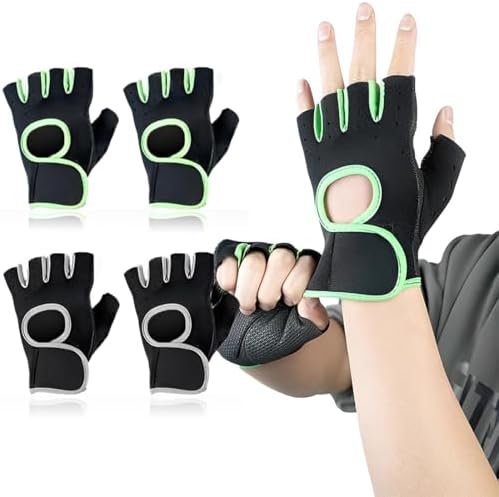 2pcs Ventilados Guantes de Gimnasio, Ligeros Guantes de Fitness d...