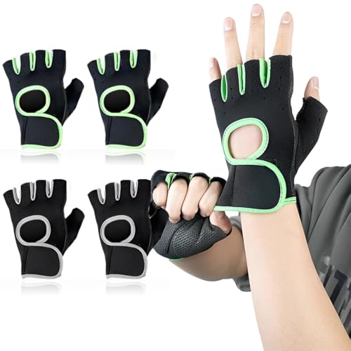 2pcs Ventilados Guantes de Gimnasio, Ligeros Guantes de Fitness d...