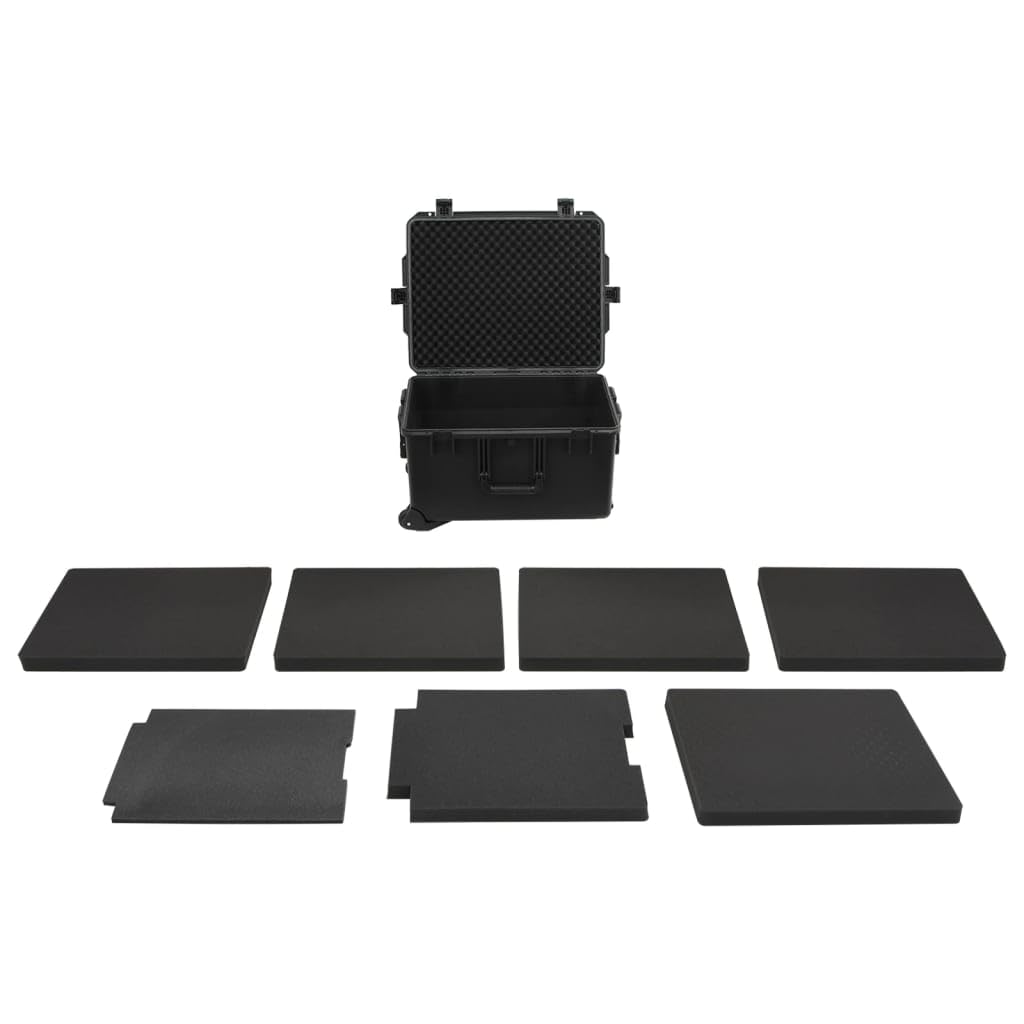 Tomostar Fotokoffer, Hartschalenkoffer für den Außenbereich, Transportkoffer, Schutztasche, tragbar, Schwarz, 62,5 x 49,5 x 37 cm, PP