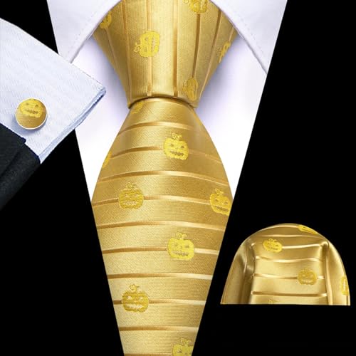 Image of Barry.Wang Man Tie Sets Skull Ties Animal Extra Long Necktie Silk Woven Handkerchief Cufflinks Festival Party Gift