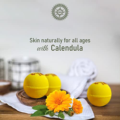 Image of Luxury Bath Bomb Gift Set (Pack of 6) - Callendulla flower petals with Fragrance - Handmade Natural Bath Bombs with Dried Petals - Spa, Moisturizing Bubble Bath Gift for Women & Men
