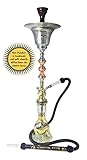 KHALIL MAMOON Basha ICE Chamber 36” Complete Hookah Set: Single Hose Shisha Pipe. Handmade Egyptian Narguile Pipes. These are Traditional Heavy Tri-Metal Hookahs
