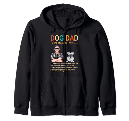 Schnauzer Dog Dad Definition For Daddy Funny Fathers Day Sudadera con Capucha