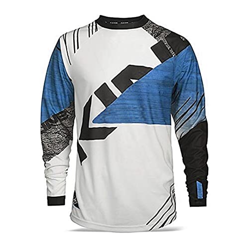 KAISUN MTB Tops Maglia da Ciclismo Manica Lunga da Uomo, Downhill T-Shirt Ropa Motocross Enduro Abbigliamento Mountain Bike Traspirante Jersey (Color : Typ-1, Size : Large)