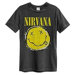 Amplified Nirvana Worn Out Smiley Mens T-Shirt - Les Beatles, Paul McCartney, John Lennon, RIngo Starr, George Harrison