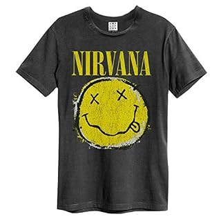 Amplified Nirvana Worn Out Smiley Mens T-Shirt - Les Beatles, Paul McCartney, John Lennon, RIngo Starr, George Harrison
