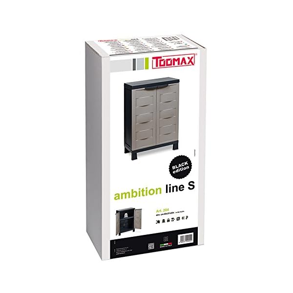 Toomax Z204R050 Kunststoffschrank Ambition Line S, Schwarz – Bild 4