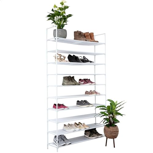 Rangement chaussure réglable Vivol grand format 10 étagères blanches