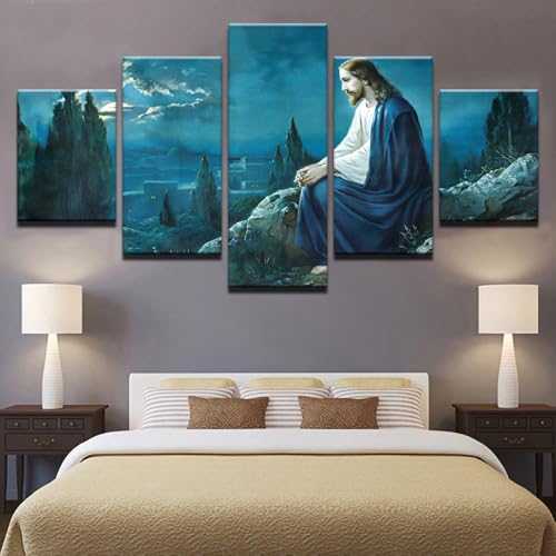Tableau decoration murale Jésus à Gethsémani pour grand salon lumineux