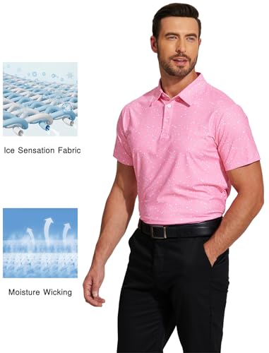 PINSPARK Men's Performance Polo Shirt Dry Fit Golf Shirts for Men Moisture Wicking Golf Polos Collared Shirts Short Sleeve - Image 4