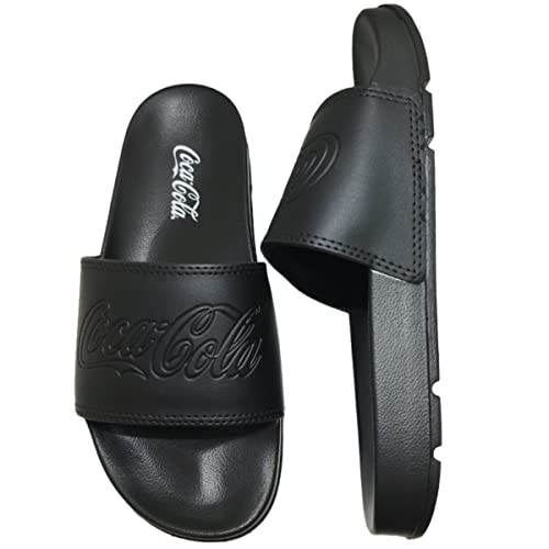 Sandálias Coca Cola, Slide Groove, Masculino, Preto/Preto, 40