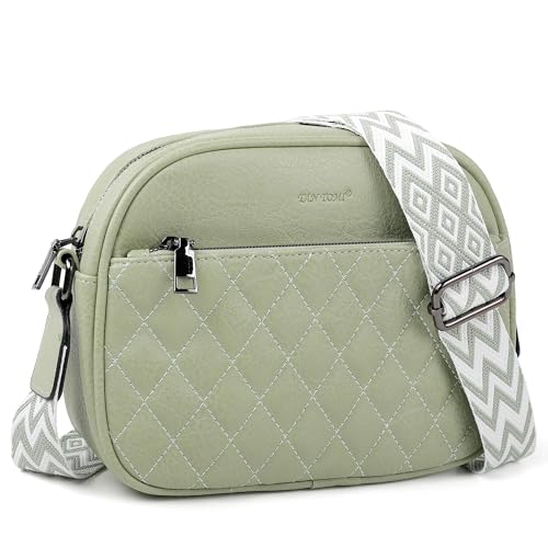 Image of TANTOMI Crossbody Purses for Women Leather Purse Shoulder Handbags with Wide Strap, Small Crossbody Bags for Women Travel