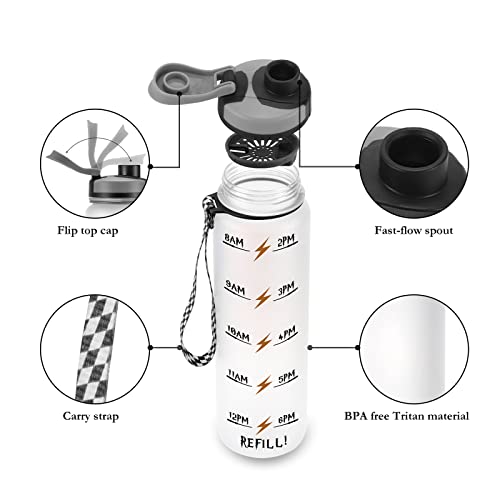 Leado 32Oz 1Liter Motivational Water Bottle With Time Marker - Aguamenti, Hp Merchandise - Funny Potterhead Birthday Gifts For Women, Men, Friends, Mom, Dad, Wife, Husband, Sister, Daughter, Coworker #TOP5