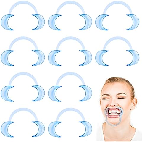 Wangenhalter Mundöffner C-Form Mundwinkelhalter für Dental Zahnaufhellung Mundöffner Challenge Partyspiele Blau 10 Stück Cover