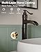 BWE Waterfall Spout Oil Rubbed Bronze Bathroom Faucet Single Handle One Hole Vessel Sink Faucet ORB Lavatory Faucets Deck Mount Tall Body Commercial