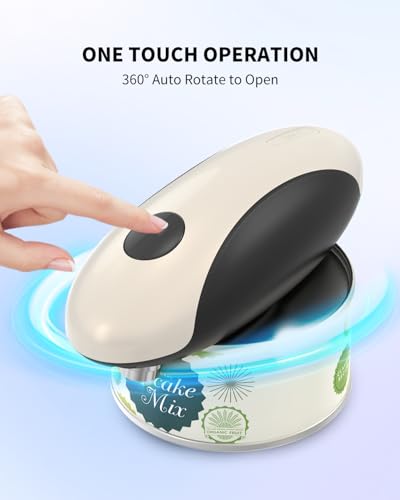 CIRCLE JOY Rechargeable Electric Can Opener, One-Touch Automatic Can Opening with Lid Remover & Smooth Edge Cutting, Food-Safe, Easy to Use for Seniors and Arthritis, Black White - Image 8