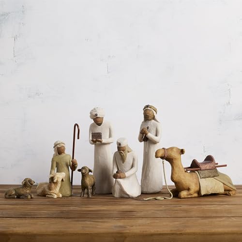 Willow Tree Nativity Accessory Figures with The Three Wisemen Plus Shepherd and Stable Animals 7-Piece Set by Willow Tree - Image 4