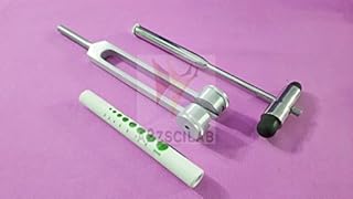 Set of 3 pcs Reflex Percussion Buck Hammer + Penlight + Tuning Fork C 128 (A2ZSCILAB Brand)