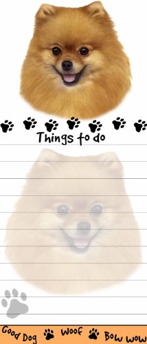 "Pomeranian Magnetic List Pads" Uniquely Shaped Sticky Notepad
