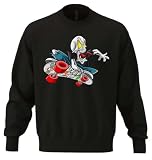 Skateboarding Skeleton Radical Colorful Art Unisex Oversize Misto Cotone Felpa Pesante Nero, Nero , S Plus