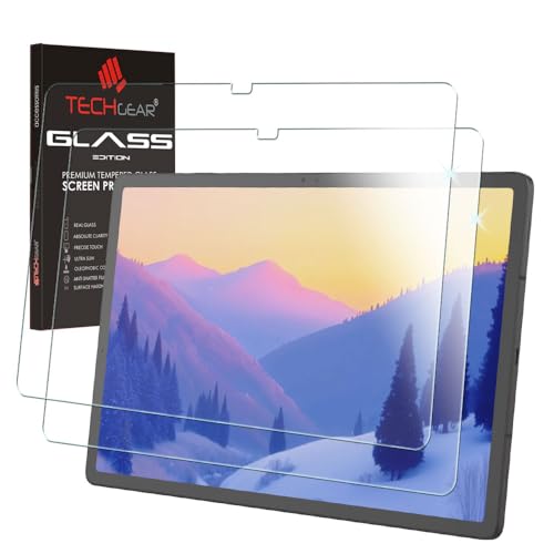 TECHGEAR 2 Pack Glass Screen Protector Compatible for Samsung Galaxy Tab S7 FE 12.4", Tab S8 Plus, Tab S9 Plus, Tab S9 FE Plus, Tab S7 Plus, Tempered Glass [9H] [HD Clarity] [Responsive] [No-Bubble]