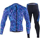 siphylline Maillot de ciclismo para hombre con bolsillos, ligero, acolchado 3D, Arte abstracto, puntos, líneas, azul, Medium
