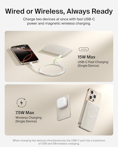 Belkin 5K 7.5W Ultra-Slim Portable Power Bank, Supports MagSafe Accessories — view 4