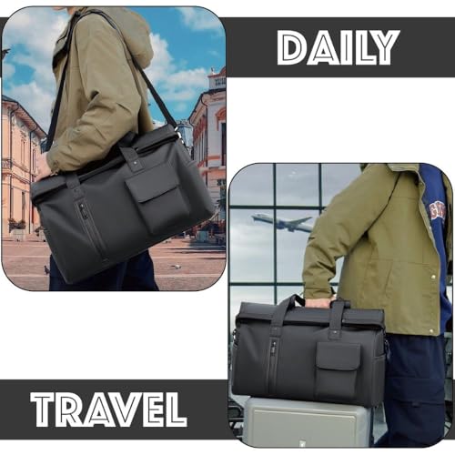 Image of CAVALO - Be Unique Men's Waterproof Oxford Duffle Bag | Large Capacity Travel, Gym & Business Hand Luggage with Wet /Dry Compartments, Laptop Sleeve & Shoulder Strap (Black)