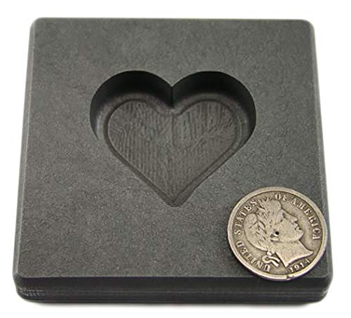 2 oz Heart Gold High Density Graphite Mold 1 oz Silver by Make Your Own Gold Bars - Image 4