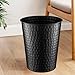 Monarch Abode Metal Bathroom Trash Can – Waste Basket for Bedroom, Office Desk, & Dorm, Hand Hammered, Durable Decorative Black Small Trash Can Bathroom Garbage Bin Wastebasket