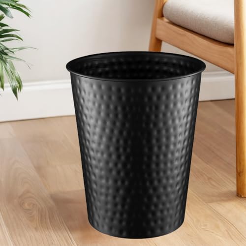 Monarch Abode Metal Bathroom Trash Can – Waste Basket for Bedroom, Office Desk, & Dorm, Hand Hammered, Durable Decorative Black Small Trash Can Bathroom Garbage Bin Wastebasket by Monarch Abode - Image 4