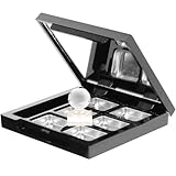 Healifty Empty Eyeshadow Palette 6-Grid Compact Makeup Storage Case with Mirror and Brush Slot for Diy Lipstick Concealer Creams Portable Portable Travel Makeup