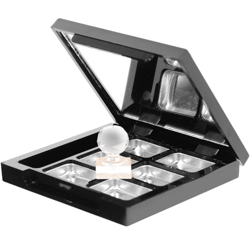Healifty Empty Eyeshadow Palette 6-Grid Compact Makeup Storage Case with Mirror and Brush Slot for Diy Lipstick Concealer Creams Portable Portable Travel Makeup
