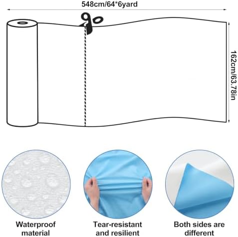 Gilprop 64-inch x 1-Yard Fabrics PUL Waterproof and Breathable Solid Fabric PUL Fabric by the Yard for Cloth Diapers, Sewing Clothes and DIY Sewing Projects (Blue) - 1