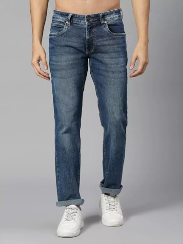 Image of Blue Jeans for Men Regular Fit - Cotton Jeans Pant for Men, Regular Denim Jeans for Boys - Light Fade Jeans for Men