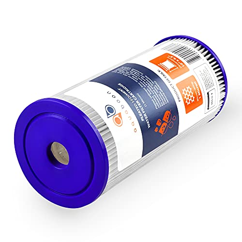 Aquaboon 1 Micron 10" Pleated Sediment Water Filter Replacement Cartridge | Whole House Sediment Filtration | Compatible With Fm-10-1, Ecp1, Fm-10-1A, Hdc3001, Wpc1Ff975, 4-Pack #TOP1