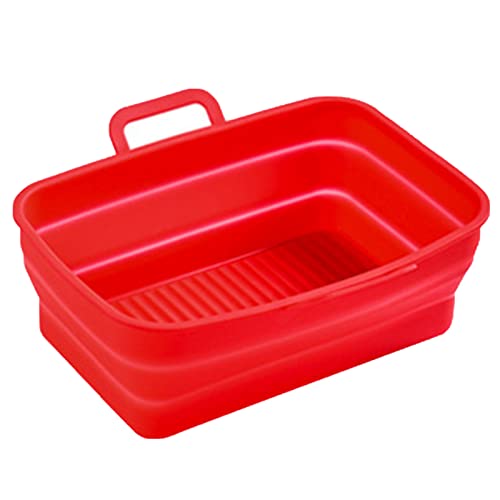 TEGLIA IN SILICONE FRIGGITRICE PIEGHEVOLE BORDO ALTO PER LA CUCINA CASALINGA (Rot)