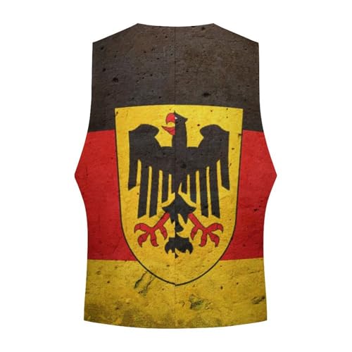 German Flag with The German Eagle Funny Men's Formal Suit Vest Casual Business Dress Waistcoat Printed Vest Slim Fit4