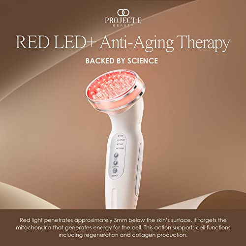 Red Led+ Anti-Aging Therapy By Project E Beauty | Collagen Boosting | Instant Firming And Lifting | Reduces Fine Lines & Wrinkles | Tightens & Tones | Rechargeable & Portable (Red Led Therapy) #TOP4