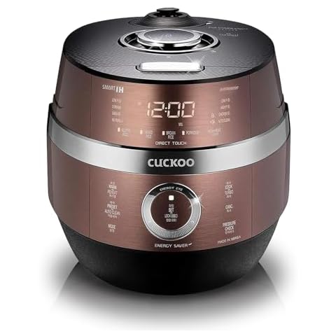 CUCKOO CRP-JHR0609F 6-Cup (Uncooked) / 12-Cup (Cooked) Induction Heating Pressure Rice Cooker with Nonstick Inner Pot, 16 Menu Options, Fuzzy Logic Tech, 3 Voice Guide, Auto Clean (Copper/Black) Cover