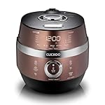 CUCKOO CRP-JHR0609F 6-Cup (Uncooked) / 12-Cup (Cooked) Induction Heating Pressure Rice Cooker with Nonstick Inner Pot, 16 Menu Options, Fuzzy Logic Tech, 3 Voice Guide, Auto Clean (Copper/Black)